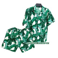 Đồ bộ lá chuối xanh đi biển